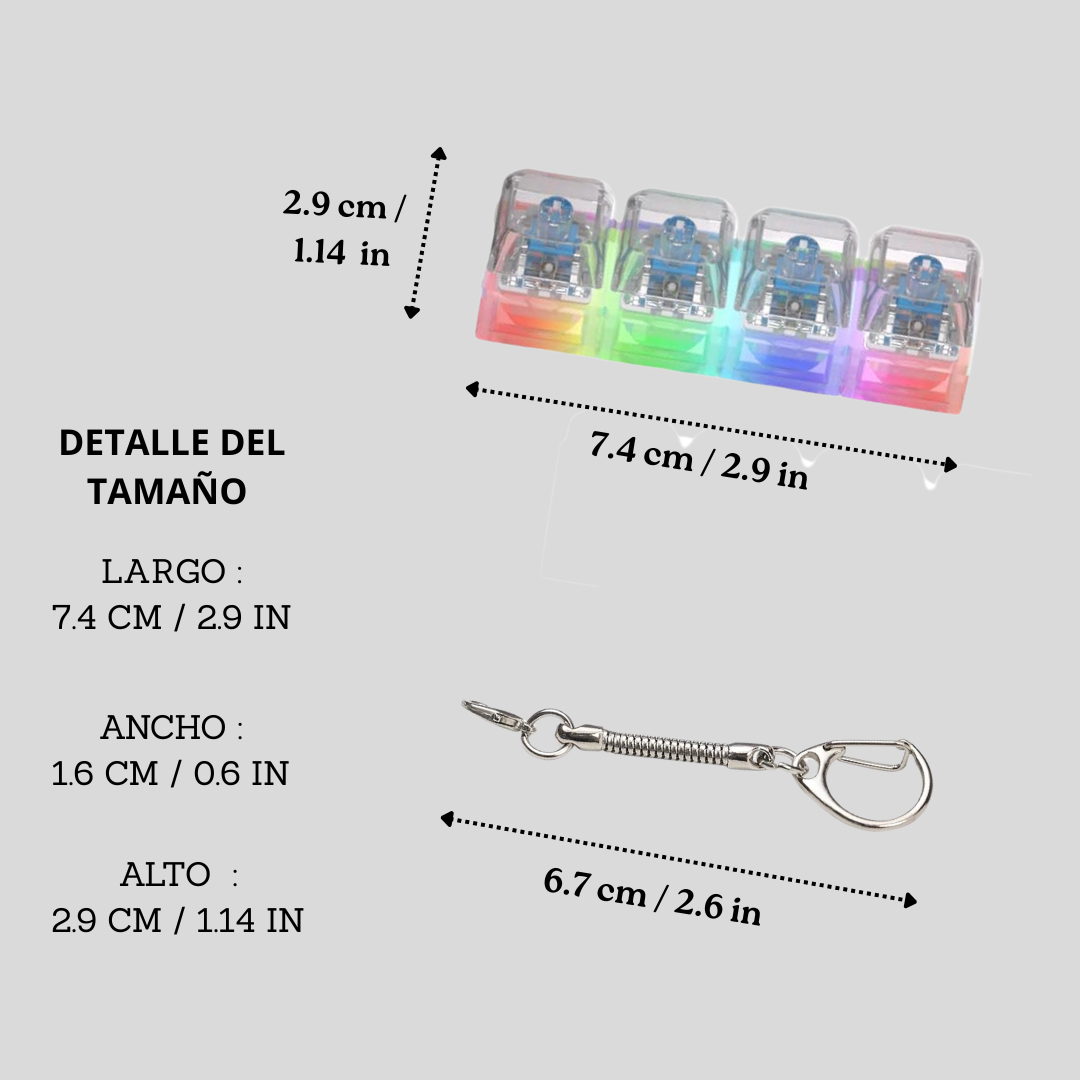 Relaxify ™ - Llavero teclado antiestrés con luz LED