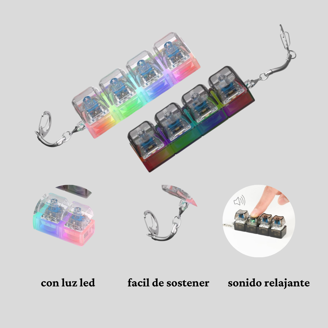 Relaxify ™ - Llavero teclado antiestrés con luz LED
